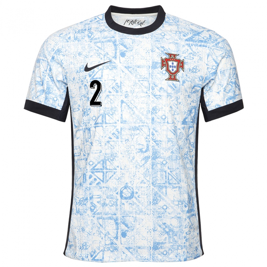 Niño Camiseta Portugal Martim Fernandes #2 Crema Azul 2ª Equipación 24-26 La Camisa México