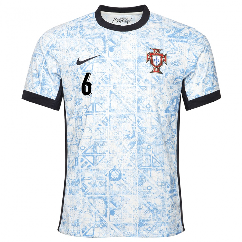 Niño Camiseta Portugal Joao Palhinha #6 Crema Azul 2ª Equipación 24-26 La Camisa México