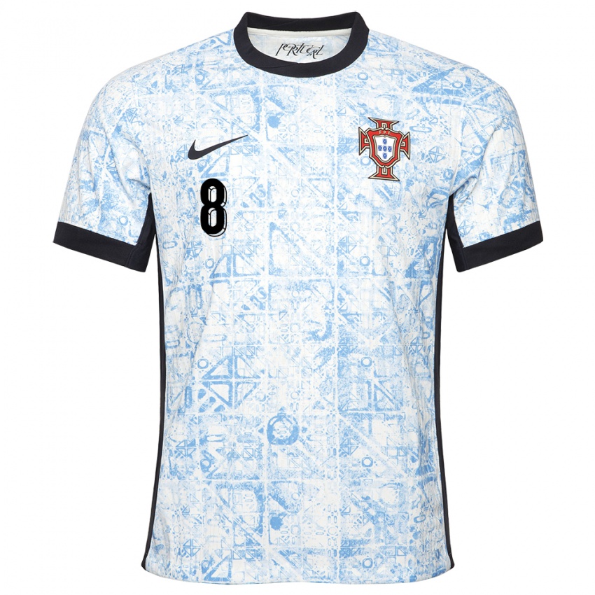 Niño Camiseta Portugal Paulo Bernardo #8 Crema Azul 2ª Equipación 24-26 La Camisa México