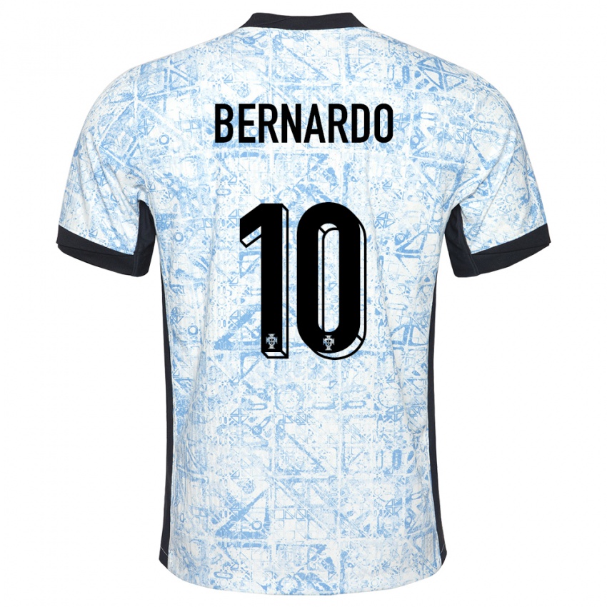 Niño Camiseta Portugal Bernardo Silva #10 Crema Azul 2ª Equipación 24-26 La Camisa México