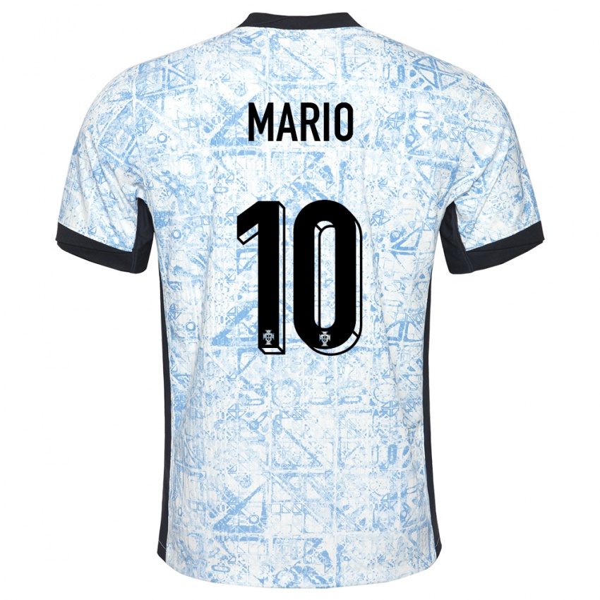 Niño Camiseta Portugal Joao Mario #10 Crema Azul 2ª Equipación 24-26 La Camisa México