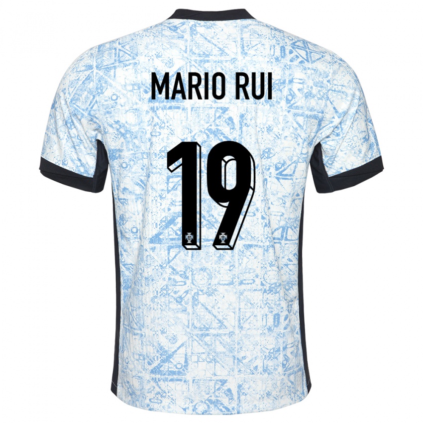 Niño Camiseta Portugal Mario Rui #19 Crema Azul 2ª Equipación 24-26 La Camisa México