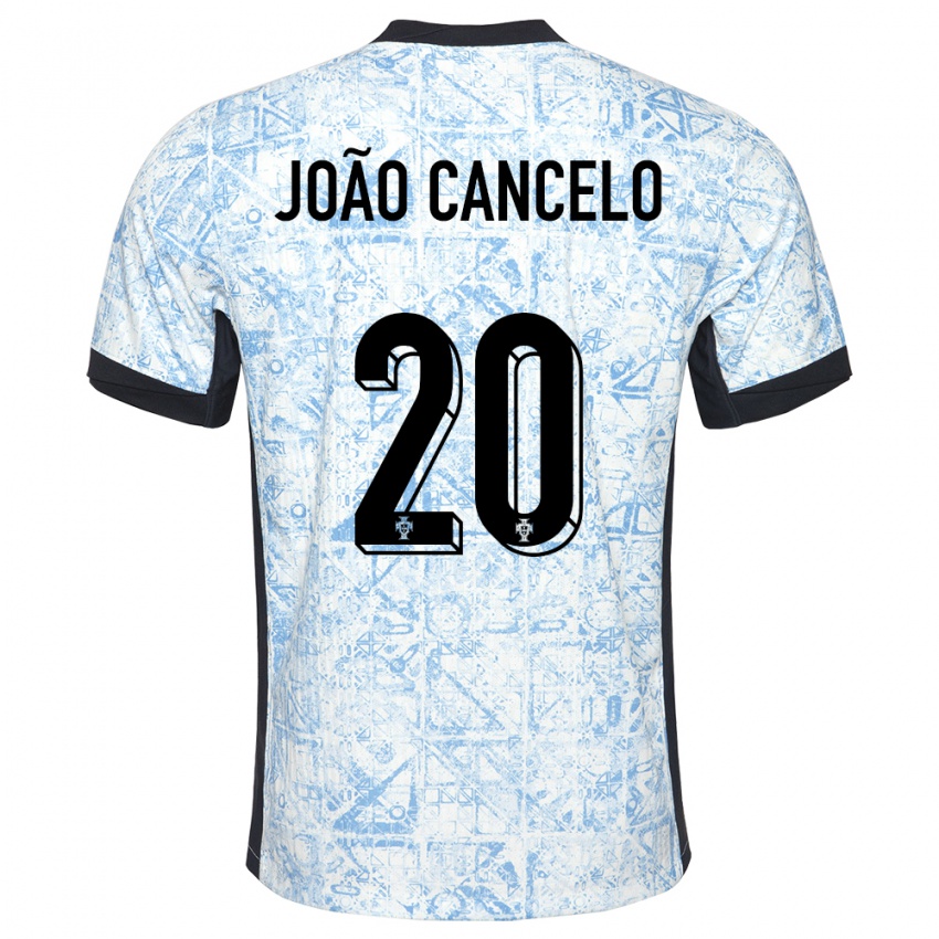 Niño Camiseta Portugal Joao Cancelo #20 Crema Azul 2ª Equipación 24-26 La Camisa México