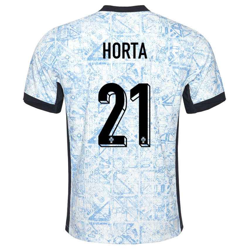 Niño Camiseta Portugal Ricardo Horta #21 Crema Azul 2ª Equipación 24-26 La Camisa México