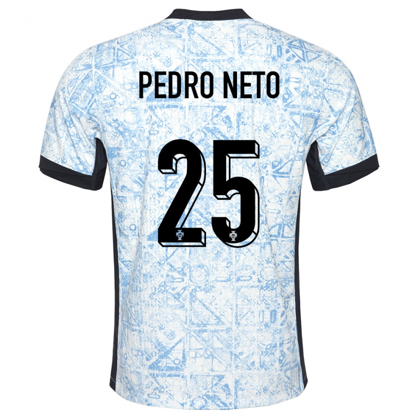 Niño Camiseta Portugal Pedro Neto #25 Crema Azul 2ª Equipación 24-26 La Camisa México