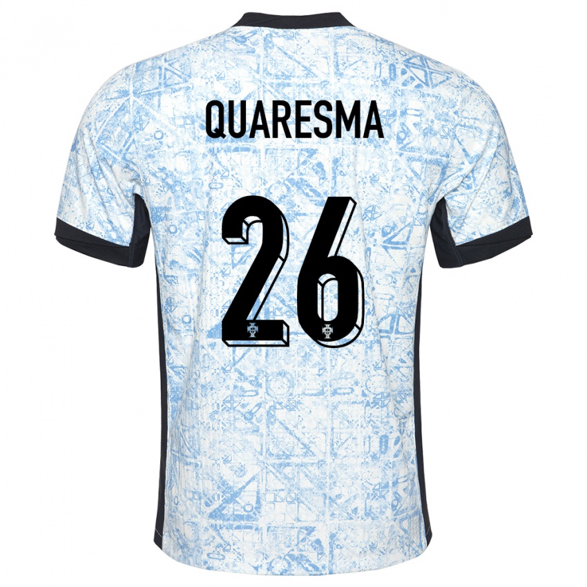 Niño Camiseta Portugal Eduardo Quaresma #26 Crema Azul 2ª Equipación 24-26 La Camisa México