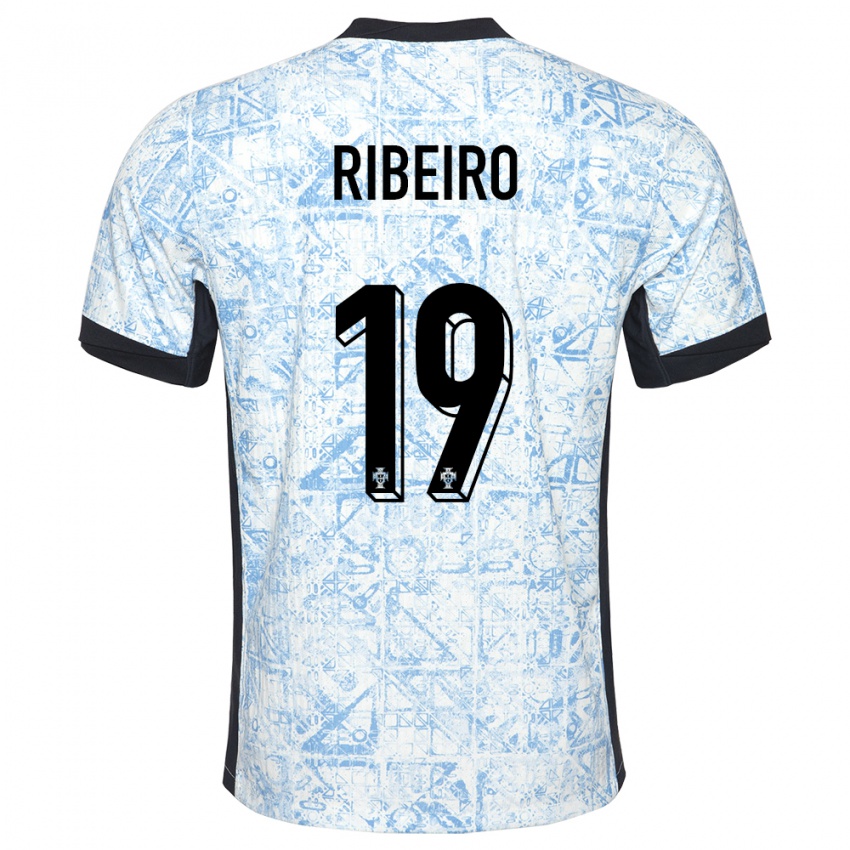 Niño Camiseta Portugal Rodrigo Ribeiro #19 Crema Azul 2ª Equipación 24-26 La Camisa México