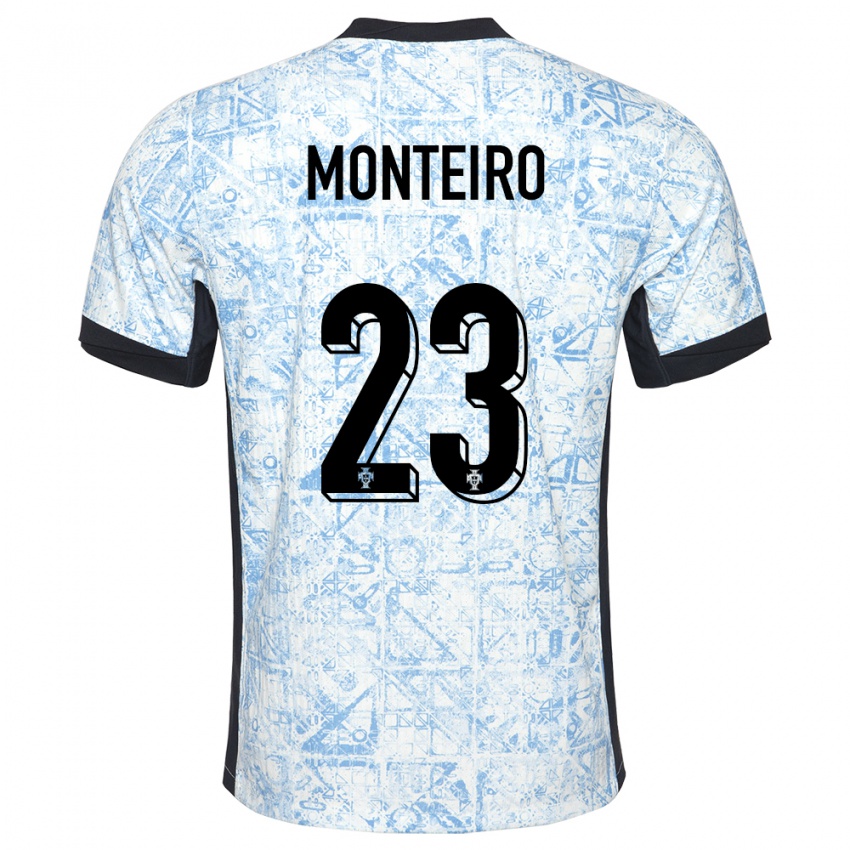 Niño Camiseta Portugal David Monteiro #23 Crema Azul 2ª Equipación 24-26 La Camisa México