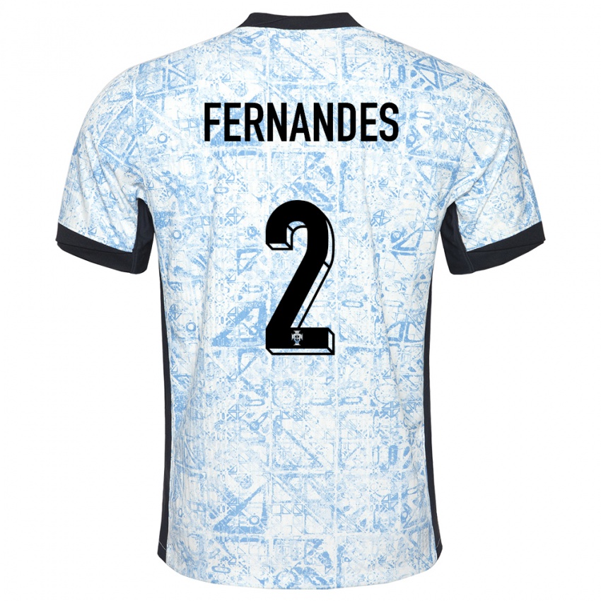 Niño Camiseta Portugal Martim Fernandes #2 Crema Azul 2ª Equipación 24-26 La Camisa México