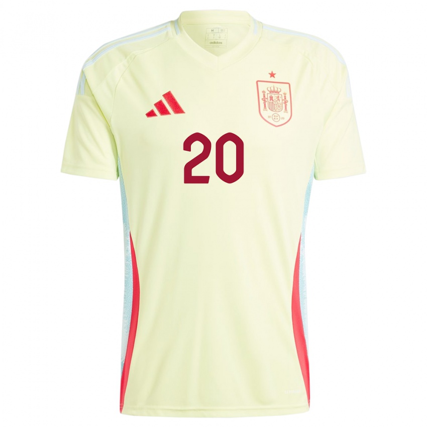 Niño Camiseta España Pedri #20 Amarillo 2ª Equipación 24-26 La Camisa México