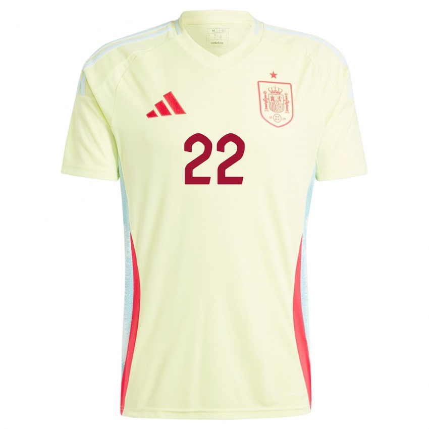 Niño Camiseta España Claudia Pina #22 Amarillo 2ª Equipación 24-26 La Camisa México