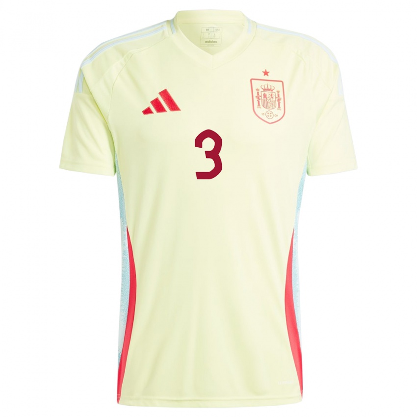 Niño Camiseta España Leila Ouahabi #3 Amarillo 2ª Equipación 24-26 La Camisa México