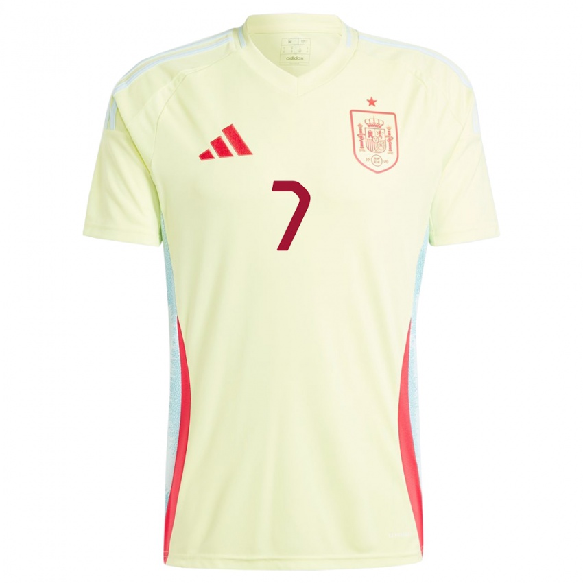 Niño Camiseta España Fabio Blanco #7 Amarillo 2ª Equipación 24-26 La Camisa México