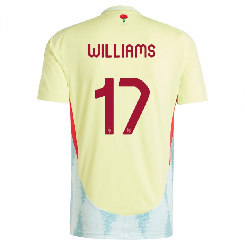 Niño Camiseta España Nico Williams #17 Amarillo 2ª Equipación 24-26 La Camisa México