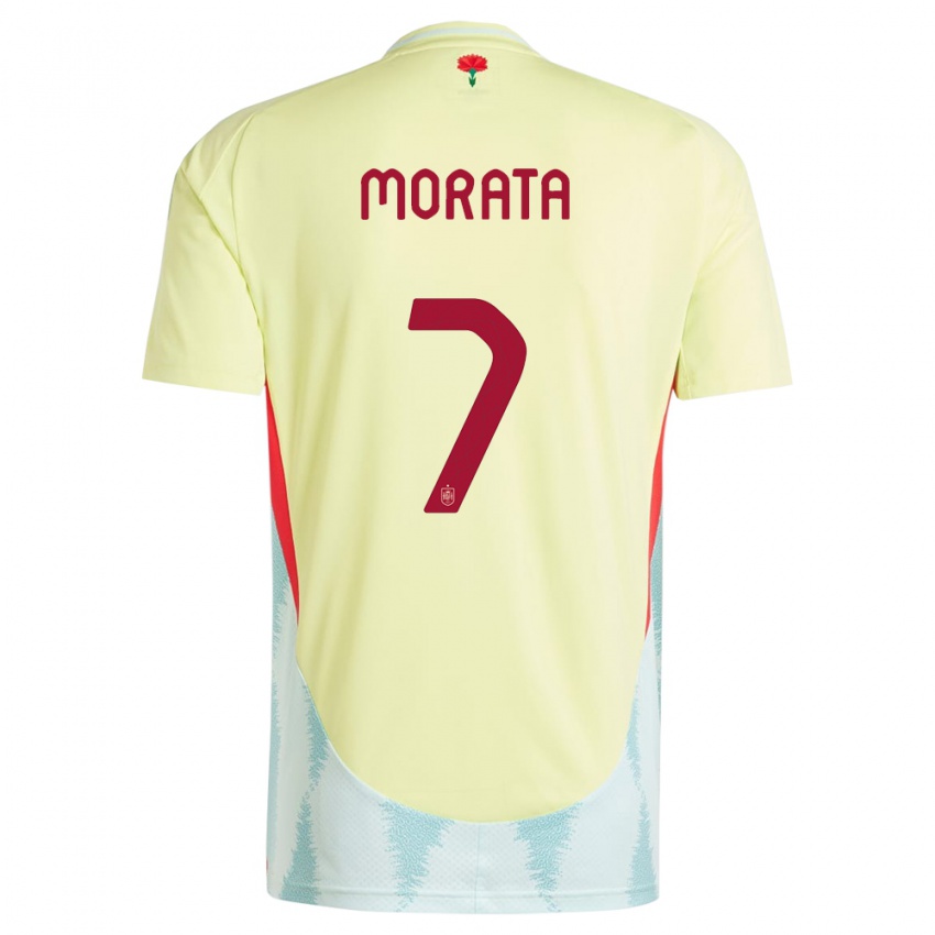 Niño Camiseta España Alvaro Morata #7 Amarillo 2ª Equipación 24-26 La Camisa México