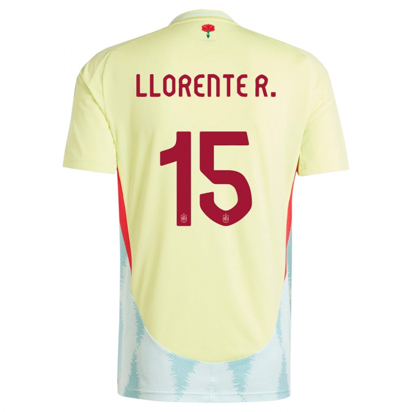 Niño Camiseta España Diego Llorente #15 Amarillo 2ª Equipación 24-26 La Camisa México