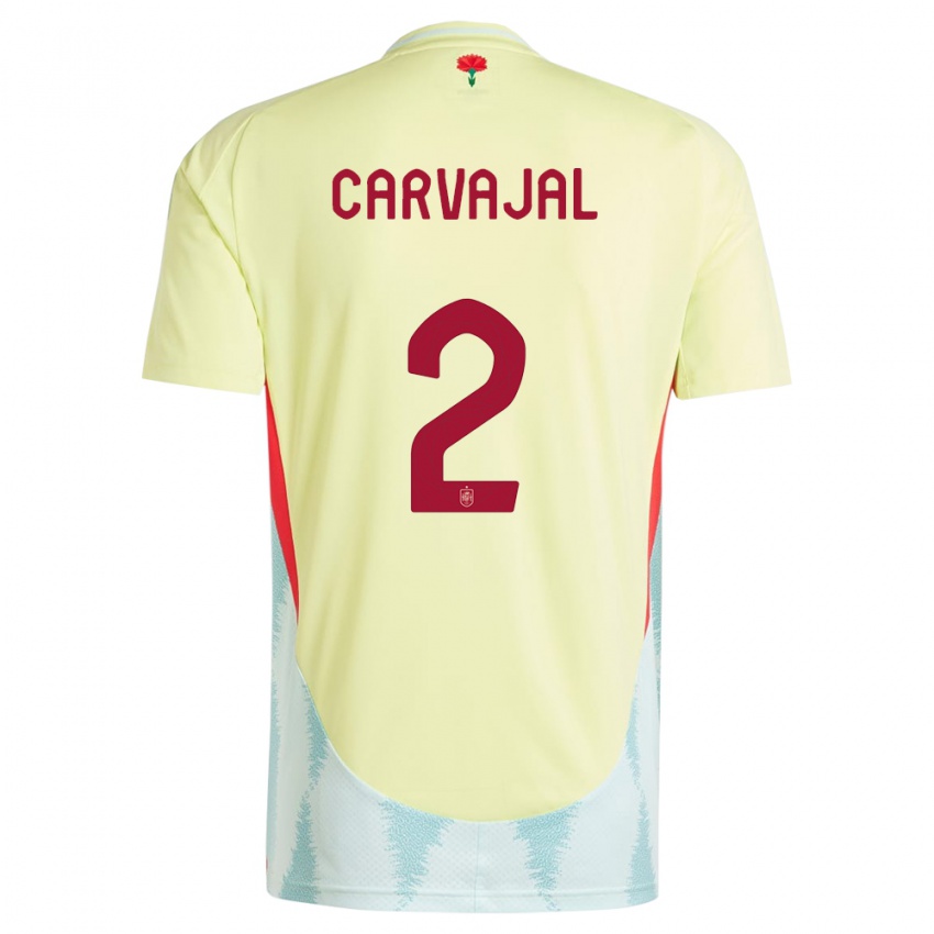 Niño Camiseta España Daniel Carvajal #2 Amarillo 2ª Equipación 24-26 La Camisa México