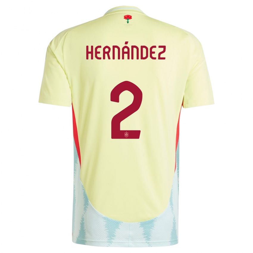 Niño Camiseta España Oihane Hernandez #2 Amarillo 2ª Equipación 24-26 La Camisa México