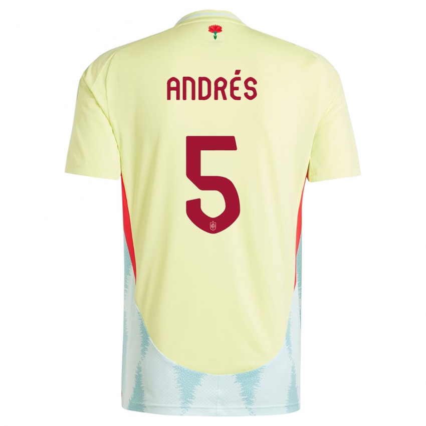 Niño Camiseta España Ivana Andres #5 Amarillo 2ª Equipación 24-26 La Camisa México