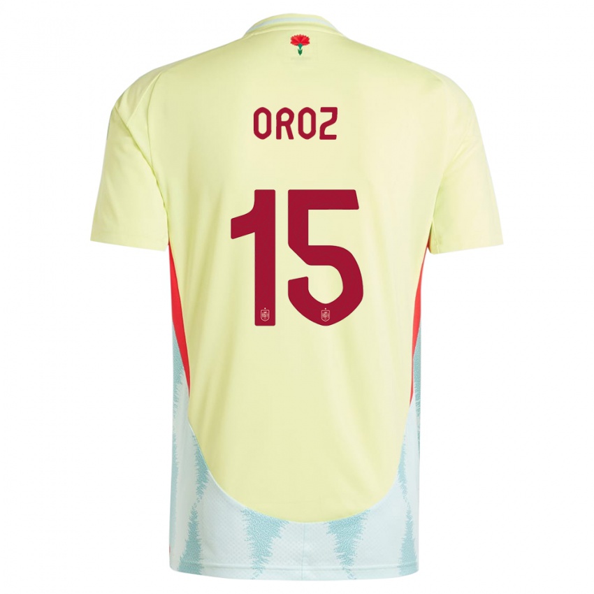 Niño Camiseta España Maite Oroz #15 Amarillo 2ª Equipación 24-26 La Camisa México