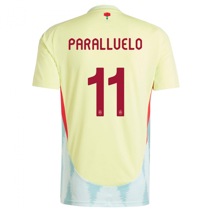 Niño Camiseta España Salma Paralluelo #11 Amarillo 2ª Equipación 24-26 La Camisa México