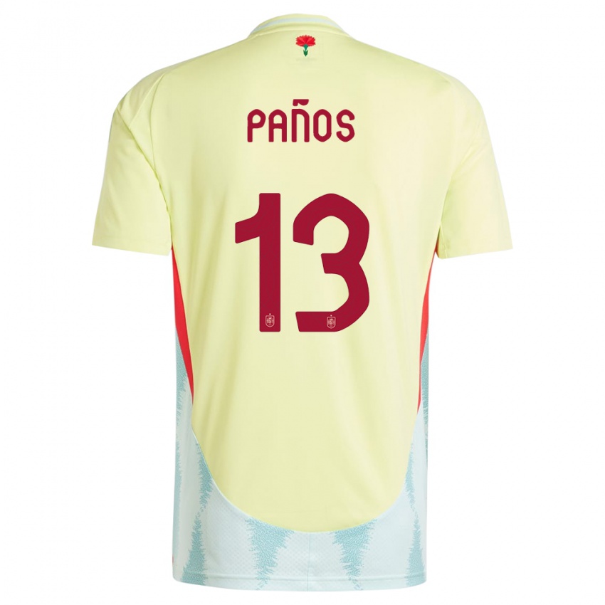 Niño Camiseta España Sandra Panos #13 Amarillo 2ª Equipación 24-26 La Camisa México