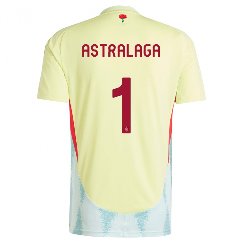 Niño Camiseta España Ander Astralaga #1 Amarillo 2ª Equipación 24-26 La Camisa México