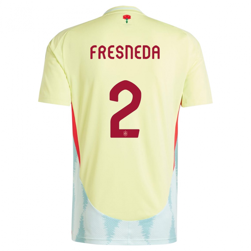 Niño Camiseta España Ivan Fresneda #2 Amarillo 2ª Equipación 24-26 La Camisa México