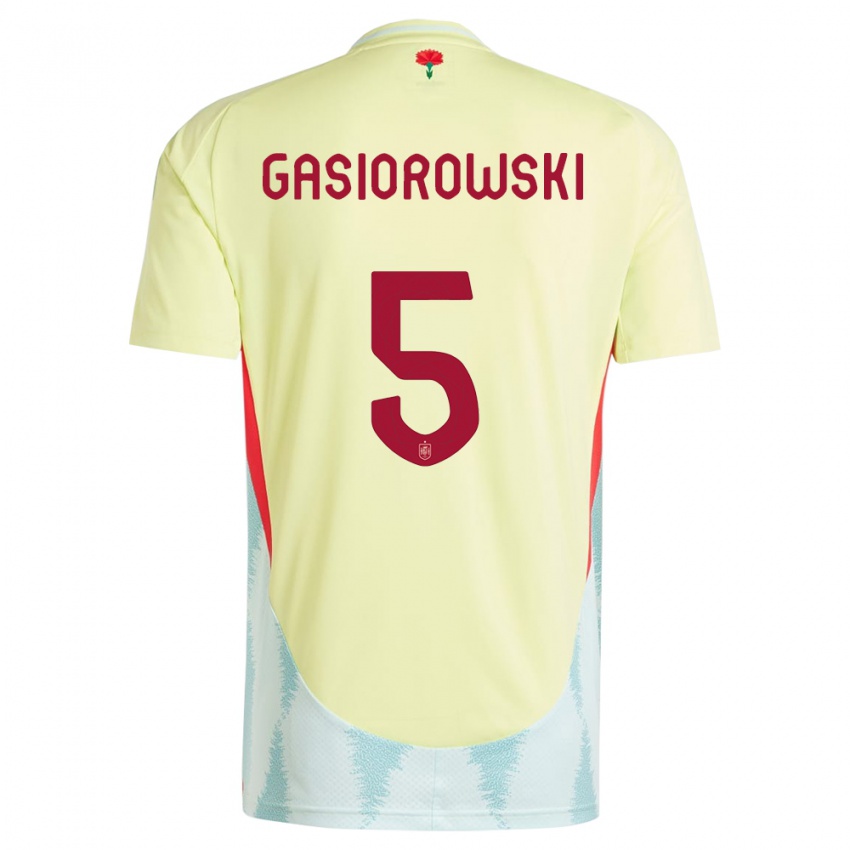 Niño Camiseta España Yarek Gasiorowski #5 Amarillo 2ª Equipación 24-26 La Camisa México