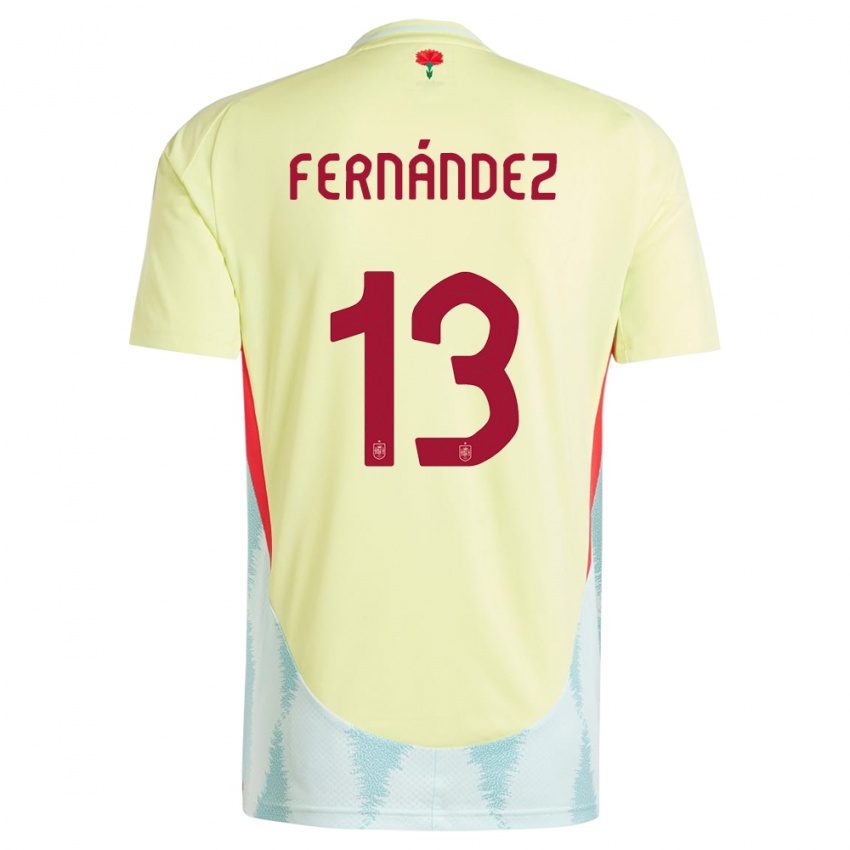 Niño Camiseta España Cesar Fernandez #13 Amarillo 2ª Equipación 24-26 La Camisa México