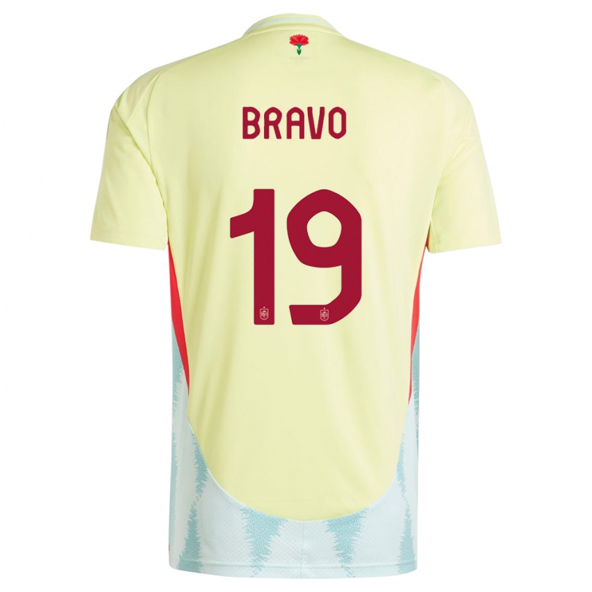 Niño Camiseta España Iker Bravo #19 Amarillo 2ª Equipación 24-26 La Camisa México