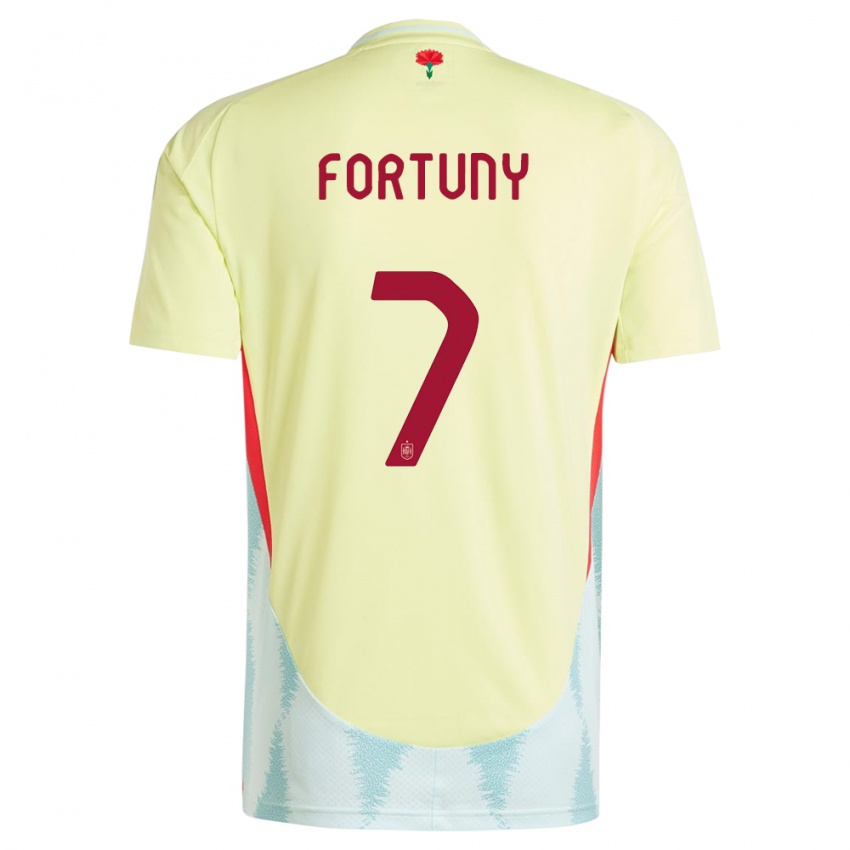 Niño Camiseta España Pol Fortuny #7 Amarillo 2ª Equipación 24-26 La Camisa México