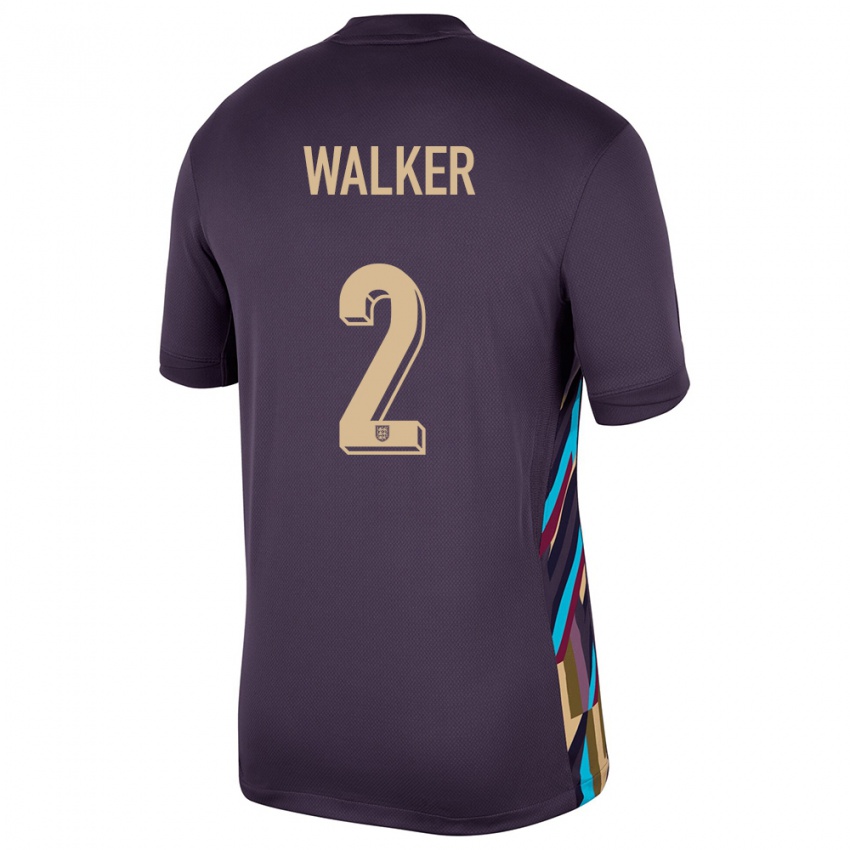 Niño Camiseta Inglaterra Kyle Walker #2 Pasa Oscura 2ª Equipación 24-26 La Camisa México