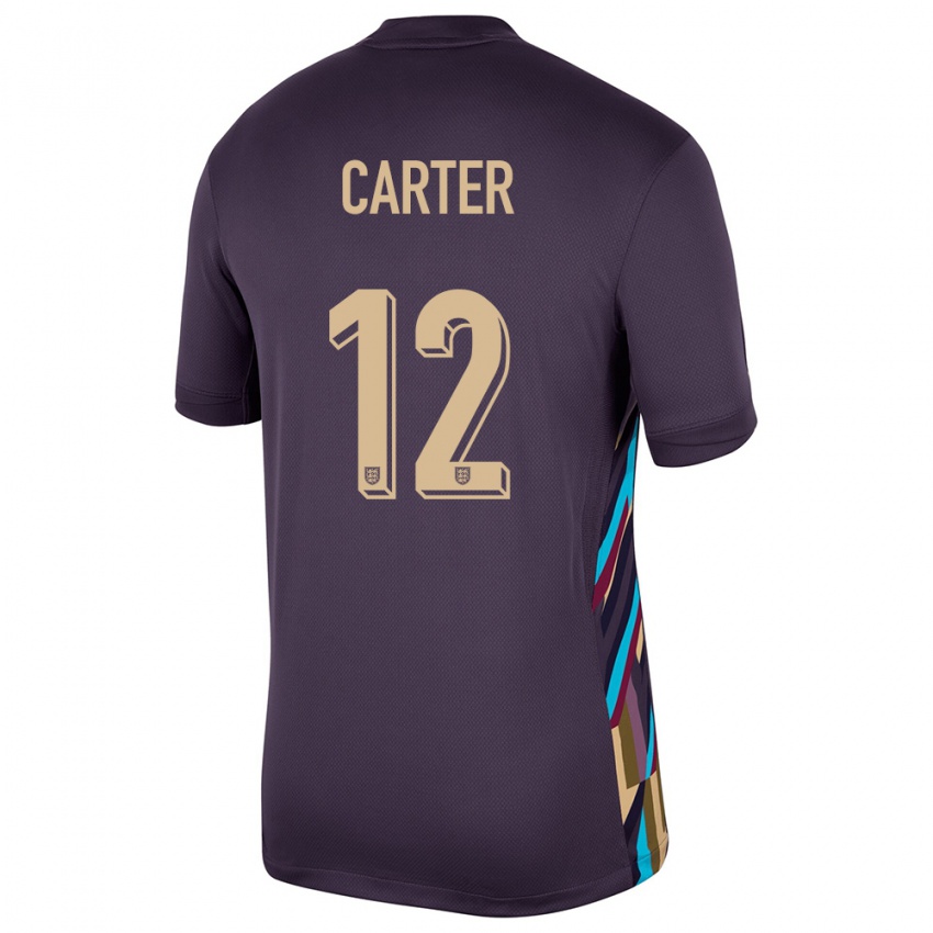 Niño Camiseta Inglaterra Jess Carter #12 Pasa Oscura 2ª Equipación 24-26 La Camisa México