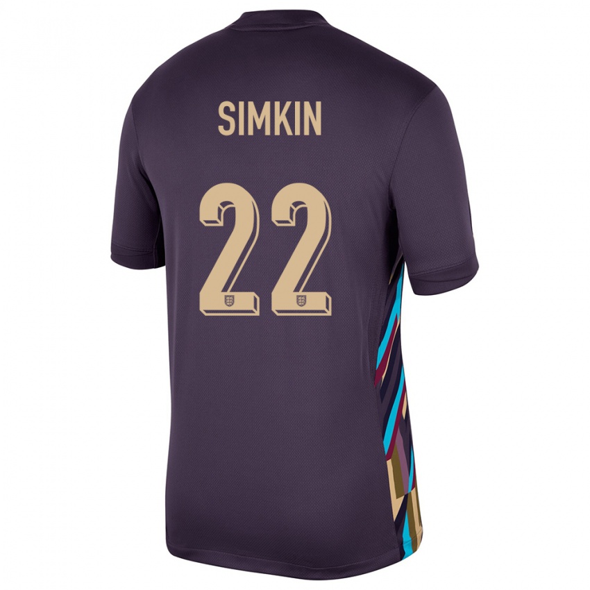 Niño Camiseta Inglaterra Tommy Simkin #22 Pasa Oscura 2ª Equipación 24-26 La Camisa México