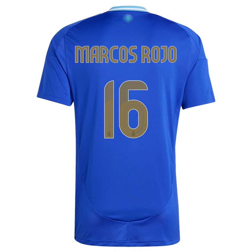 Niño Camiseta Argentina Marcos Rojo #16 Azul 2ª Equipación 24-26 La Camisa México