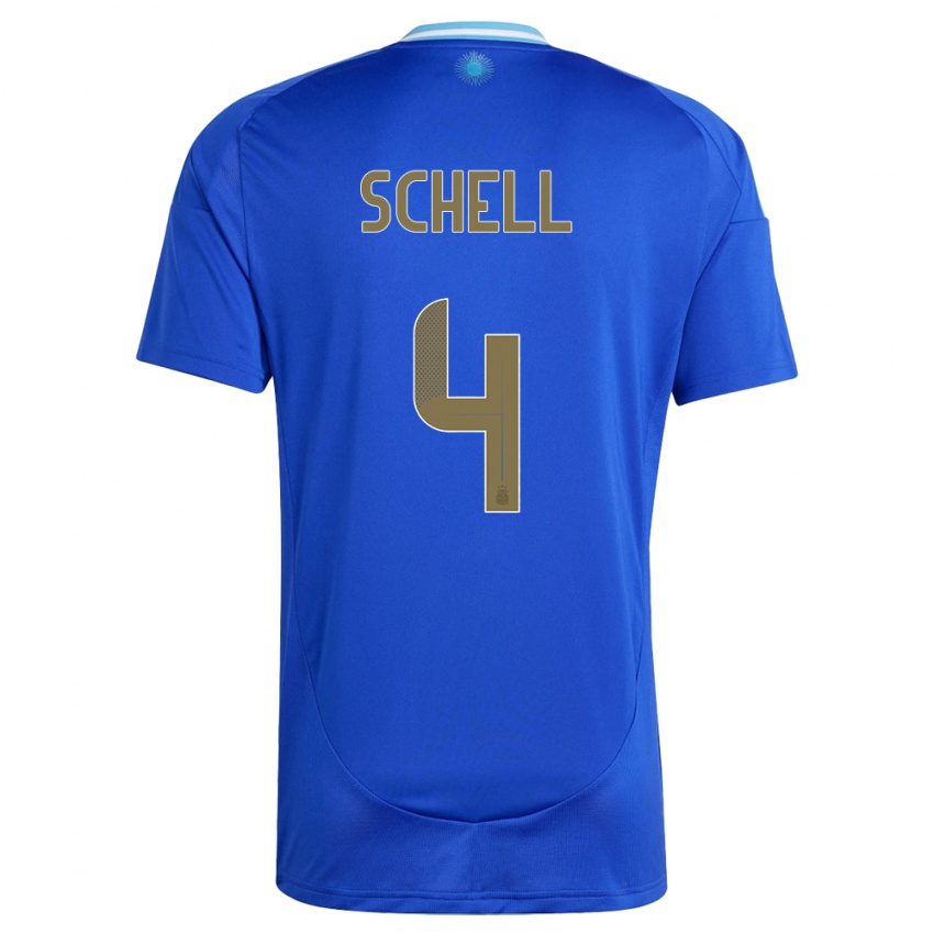 Niño Camiseta Argentina Sofia Schell #4 Azul 2ª Equipación 24-26 La Camisa México