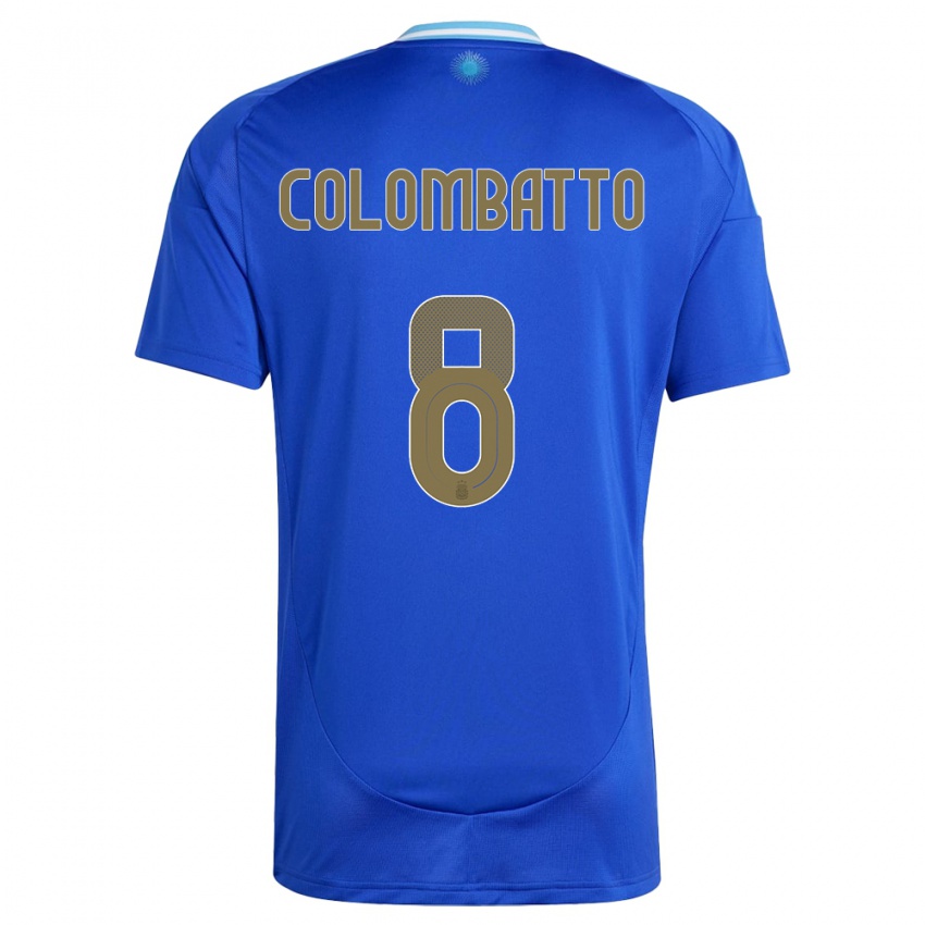 Niño Camiseta Argentina Santiago Colombatto #8 Azul 2ª Equipación 24-26 La Camisa México