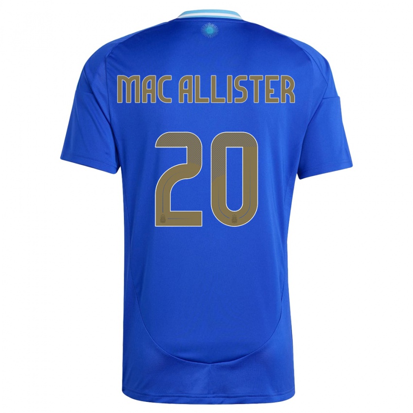 Niño Camiseta Argentina Alexis Mac Allister #20 Azul 2ª Equipación 24-26 La Camisa México