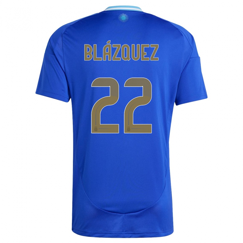 Niño Camiseta Argentina Joaquin Blazquez #22 Azul 2ª Equipación 24-26 La Camisa México