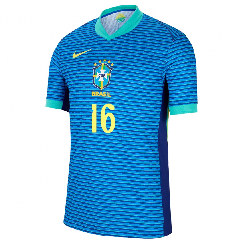 Niño Camiseta Brasil Renan Lodi #16 Azul 2ª Equipación 24-26 La Camisa México