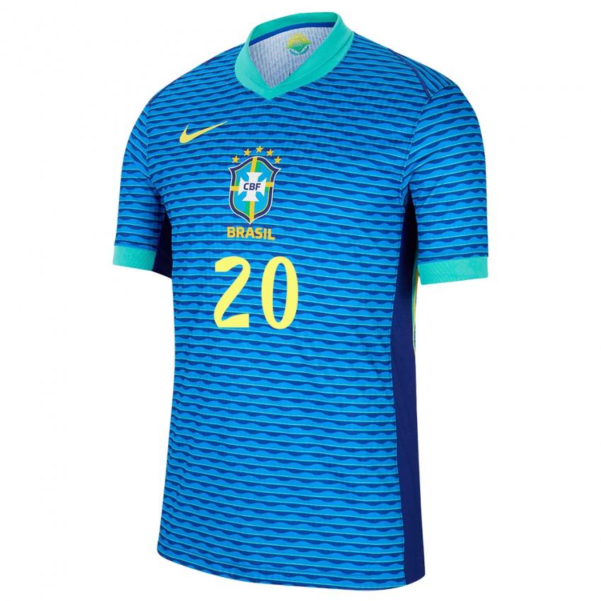 Niño Camiseta Brasil Vinicius Junior #20 Azul 2ª Equipación 24-26 La Camisa México