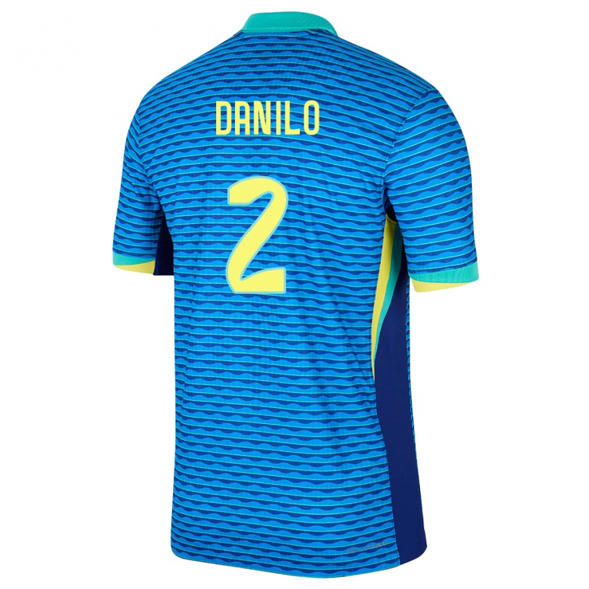 Niño Camiseta Brasil Danilo #2 Azul 2ª Equipación 24-26 La Camisa México