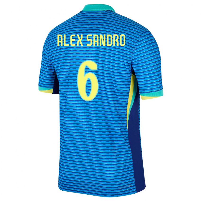 Niño Camiseta Brasil Alex Sandro #6 Azul 2ª Equipación 24-26 La Camisa México