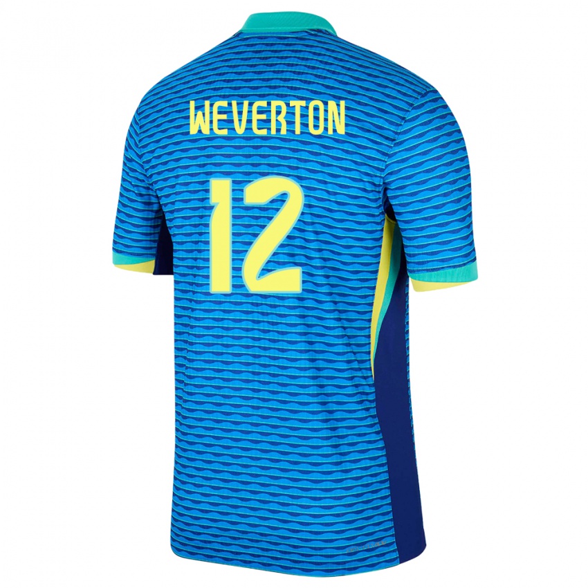 Niño Camiseta Brasil Weverton #12 Azul 2ª Equipación 24-26 La Camisa México