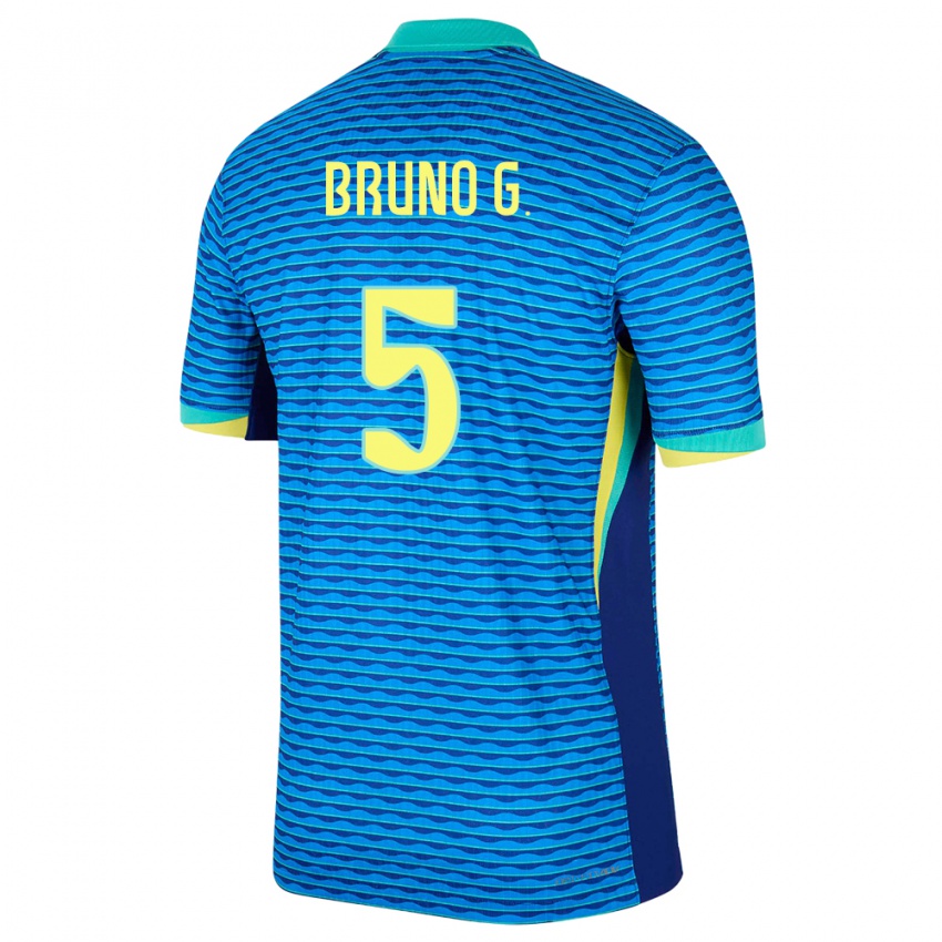 Niño Camiseta Brasil Bruno Guimaraes #5 Azul 2ª Equipación 24-26 La Camisa México