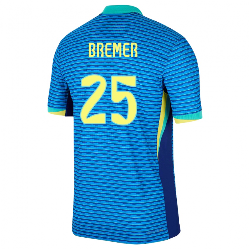 Niño Camiseta Brasil Bremer #25 Azul 2ª Equipación 24-26 La Camisa México