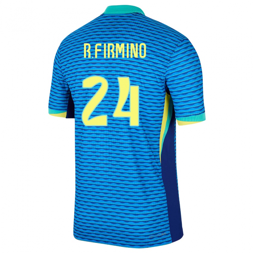 Niño Camiseta Brasil Roberto Firmino #24 Azul 2ª Equipación 24-26 La Camisa México