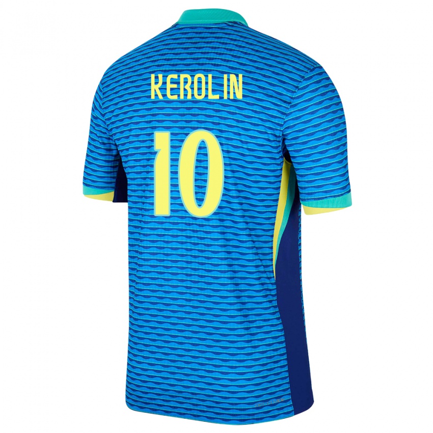 Niño Camiseta Brasil Kerolin Nicoli #10 Azul 2ª Equipación 24-26 La Camisa México