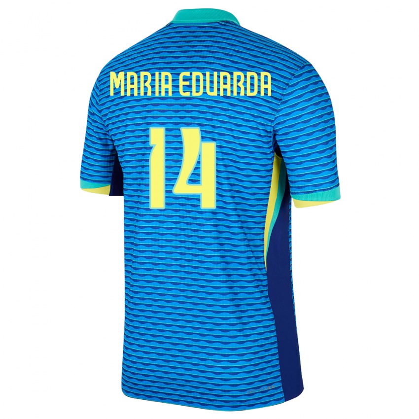 Niño Camiseta Brasil Maria Eduarda #14 Azul 2ª Equipación 24-26 La Camisa México